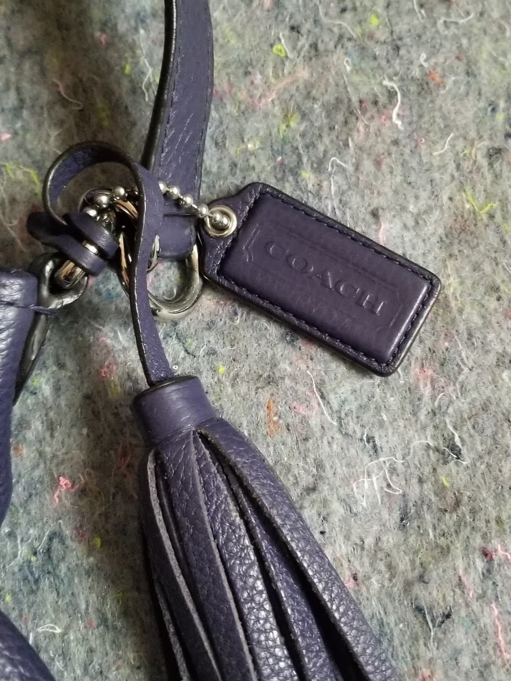 Coach Purple Pebble Leather Drawstring Shoulder Bag with Silver Hardware - Picture 5 of 8